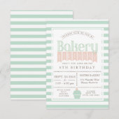 Chique Bakkerij Verjaardagsfeest Uitnodiging (Voorkant / Achterkant)