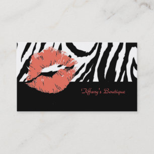Chique Beauty Salon Zebra Print Lips Make-up Artie Visitekaartje