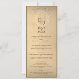 Chique Beige Crème Waterverf, Monogram Huwelijksme Kaart