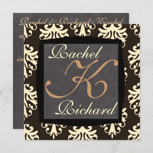 Chique beige en bruine RENEWAL trouw-UITNODIGING Kaart (Voorkant / Achterkant)