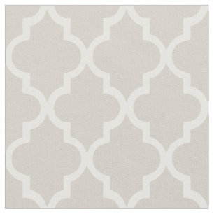 Chique Beige Marokkaans Quatrefoil Patroon Stof