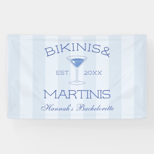 Chique bikini's en martinis strand vrijgezellenfee spandoek (Horizontaal)