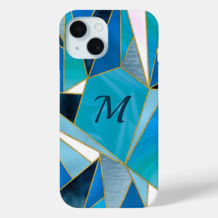 Chique blauw aqua blauwgroen abstract geometrisch