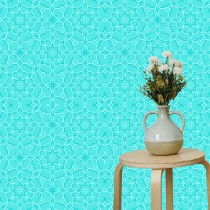 Chique Blauw Blauwgroen Aqua Tones Marokkaans Geom Behang