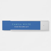 Chique Blauw Elegant Professioneel Legble Modern Deurbordje (Voorkant)