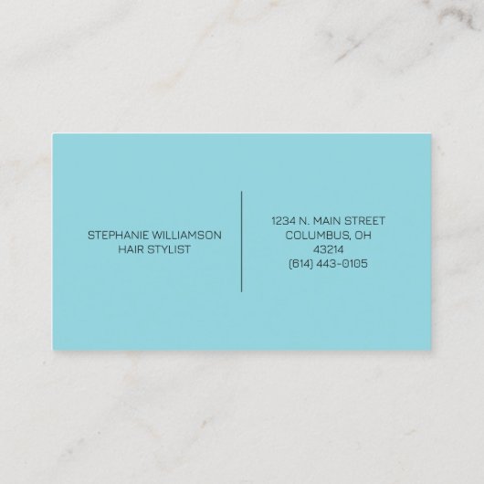 Chique Blauw en Paarse Luipaard Print Monogram Visitekaartje (Achterkant)