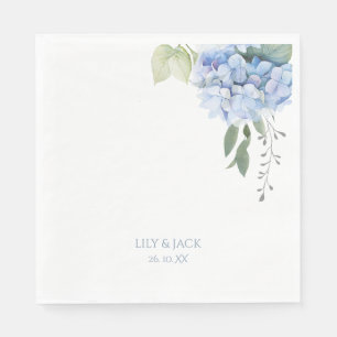 Chique Blauw en Wit Blauw Hydrangea Event Bruiloft Servet
