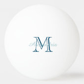 Chique blauw monogram pingpongballen (Voorkant)