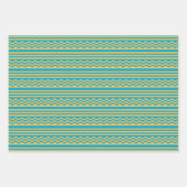 Chique blauw 'n geel inpakpapier flat sheet set (Voorkant 3)