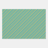 Chique blauw 'n geel inpakpapier flat sheet set (Voorkant 2)