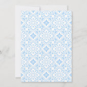 Chique Blauw Portugees Azulejo Mozaïek Lily Verjaa Kaart (Achterkant)