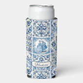 Chique Blauw wit toile de jouy Poppen en bloemen (Seltzer Voorkant)
