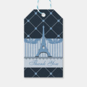 Chique blauwe Eiffeltoren dank u Cadeaulabel (Voorkant)