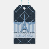 Chique blauwe Eiffeltoren dank u Cadeaulabel (Achterkant)