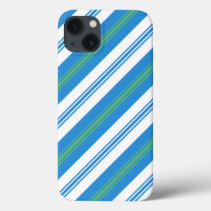 Chique blauwe ligstoel streep Hoesje-mate iPad Cas iPhone 13 Hoesje