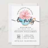 Chique Blauwe Theekopjes Thee Feestje Baby Shower  Kaart (Voorkant)