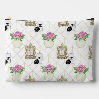 Chique Bloem Champagne Illustratie Make-uptasje Etui