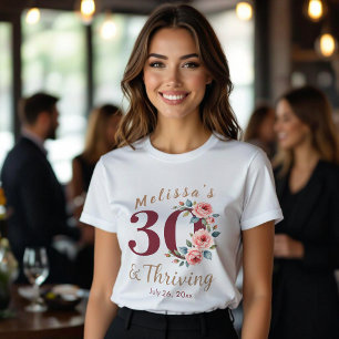 Chique Bloemen 30ste verjaardagsfeestje T-shirt