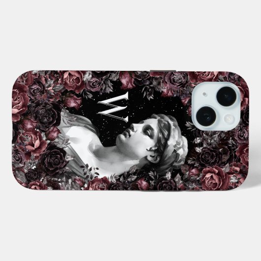 CHIQUE BLOEMEN BAROK MONOGRAM GEPERSONALISEERD Case-Mate iPhone CASE (Achterkant (horizontaal))