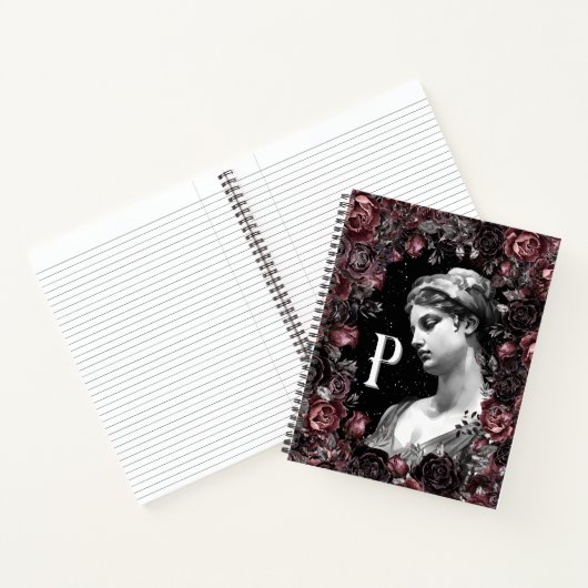 CHIQUE BLOEMEN BAROK MONOGRAM GEPERSONALISEERD NOTITIEBOEK (Binnen)