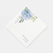 Chique Bloemen Blauw Hydrangea Bruiloft Wit Servet (Hoek)
