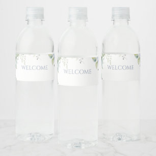 Chique Bloemen Blauw Hydrangea Evenement Bruiloft Waterfles Etiket