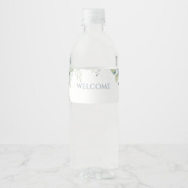 Chique Bloemen Blauw Hydrangea Evenement Bruiloft Waterfles Etiket