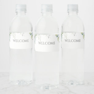 Chique Bloemen Blauw Hydrangea Evenement Bruiloft Waterfles Etiket
