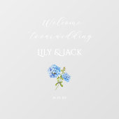 Chique Bloemen Blauw Hydrangea Transparante Bruilo Raamsticker (Vel)