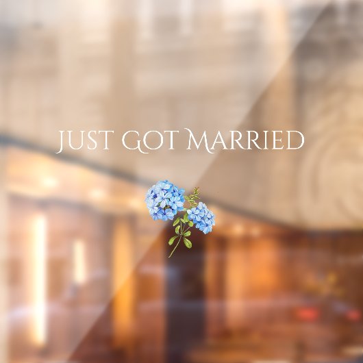 Chique Bloemen Blauwe Hydrangea Transparante Huwel Raamsticker (Vel 2)