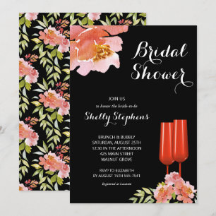 Chique Bloemen Brunch en Bubbly Vrijgezellenfeest Kaart
