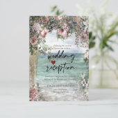 Chique bloemen oceaan ontvangst kaart (Staand voorkant)