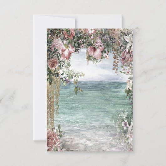 Chique bloemen oceaan ontvangst kaart (Achterkant)