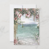 Chique bloemen oceaan repetitie diner kaart (Achterkant)