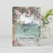 Chique Bloemen Ocean Save The Date (Staand voorkant)