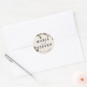 Chique bloemenboho bruiloft ronde sticker (Envelop)