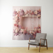 Chique bloemenboog bruiloft achtergrond wandkleed (In situ)