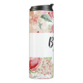 Chique bloemenbruid monogram bruids bruiloft thermosbeker (Gedraaid links)