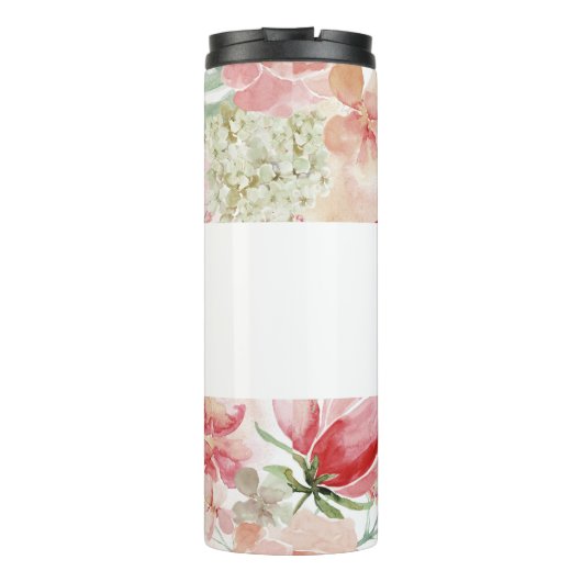 Chique bloemenbruid monogram bruids bruiloft thermosbeker (Achterkant)