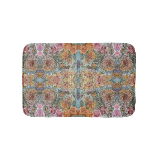  chique bloementuin Waterverf schilderij Badmat (Voorkant)