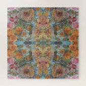 chique bloementuin Waterverf schilderij Legpuzzel (Horizontaal)