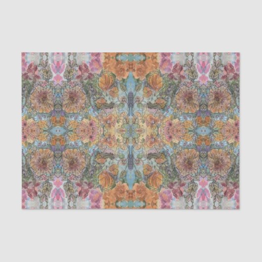 chique bloementuin Waterverf schilderij Tissuepapier (Voorkant)