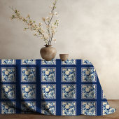 Chique bloemenvaas Blauwe chinoiserie toile monogr Tafelkleed