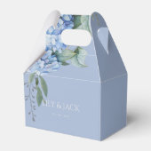 Chique bloemige blauwe Periwinkle Hydrangea  Bedankdoosjes (Achterkant)