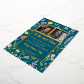 Chique bloemige Vaderdagkaart met eigen foto's Folie Feestdagenkaart (Gedraaid)