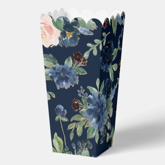 Chique Blooms | Donker Navy Blauw en Blush Pattern Bedankdoosjes (Achterkant)