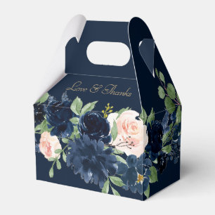 Chique Blooms Donker Romantisch Navy Blue en Blu Bedankdoosjes