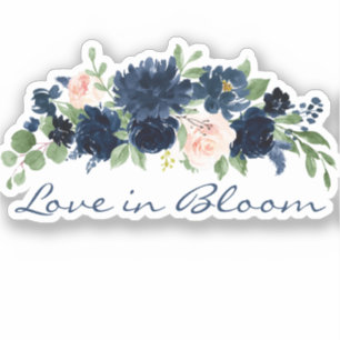 Chique Blooms Romantische Marine Blush Liefde in Sticker