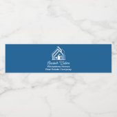 Chique Blue Onroerend Goed Bedrijf Aangepaste Make Waterfles Etiket (Enkel label)