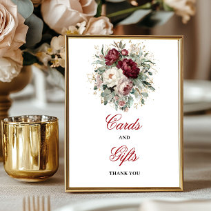 Chique Blush Burgundy Kaarten en Cadeaus Tafel Sig Poster